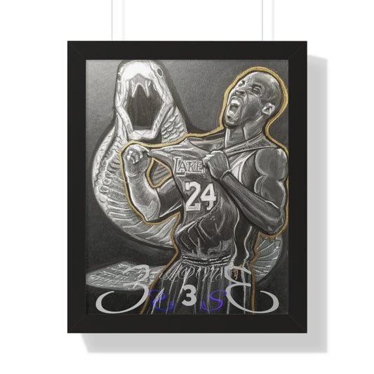 Mamba Mentality Kobe Bryant Framed Vertical Poster